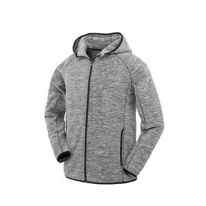 Spiro Mens Micro Fleece Hoodie / Grey/Black